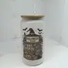 Copo Mason Jar de Vidro 16oz para Cerveja Cola Água com Logotipo Personalizado de Natal em Estoque Transfronteiriço Sublimação