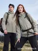 Jaqueta funcional à prova de frio com forro interno de fleece, à prova de vento, resistente à água, resistente ao desgaste, fleece espesso, quente e respirável, vestuário de trabalho unissex