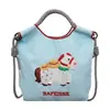 Bolsa de Mão Bordada com Leão Cartoon Estilo Chinês Atmosférico para Mulheres, Nova Bolsa de Ombro Cruzada Versátil Simples Estilo Chinês para o Dia a Dia