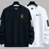 Envío RápidoNueva Sudadera de Manga Larga con Cuello Redondo Holgada de Primavera y Otoño, Camiseta Base Estampada de Moda para Hombre