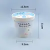 Caixa de Embalagem para Tigela Descartável de Papel Kraft para Mingau, Tigela de Papel com Tampa, Recipiente Espesso para Sobremesa, Tigela Redonda para Levar Sopa para Uso Comercial