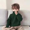 [em estoque outono e inverno novo gola alta meia versão coreana de suéter para meninos e meninas bebê cor sólida estilo estrangeiro suéter versátil para se aquecer