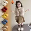 Zapatos de algodón para exteriores para niñas, inspirados en la dopamina, con forro polar, cálidos y elegantes, colección otoño/invierno 2026, pantuflas de algodón slip-on lindas y versátiles