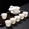 Juego de Tazas de Té Giratorias con Tapa, con Tetera Individual de Jadeíta y Tapa para Preparar Té