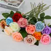 Rosas Artificiales de Terciopelo para Decoraciones de Boda, Flores Falsas, Rosas Búlgaras Transfronterizas, Flores Artificiales para el Día de San Valentín al por Mayor