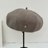 Boina de Lana Cálida Engrosada Nueva Otoño/Invierno 2026 para Mujer, Boina Octogonal Vintage, Sombrero de Calabaza Adelgazante, Moderno