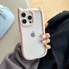 Funda de teléfono acrílica 2 en 1 con orejas de gato para iPhone15 Pro MAX Funda de teléfono Apple