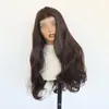 Peluca de encaje frontal 13x4, hecha a mano, color marrón oscuro, estilo europeo y americano, calidad de exportación, con cabello liso, largo y rizado, para toda la cabeza