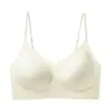 Sutiã de faixa de gel sem costura com suporte macio para mulheres, fino, respirável, toque de pele, sutiã push-up, sutiã líquido base invisível de verão