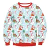 Navidad 2024 al por mayor talla grande para hombre y mujer cuello redondo suelto jersey suéter de impresión digital para mujer top europeo y americano