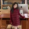 Vestido de Invierno Estilo Coreano para Niñas 2025 Nuevo Vestido Chaleco Engrosado Camiseta Interior para Niños Vestido de Año Nuevo para Niñas Moderno