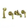 Gabinete de baño grifo estilo europeo dorado doble lavabo juego de cuatro piezas extraíble dividido combinación Lavabo grifo de tres-cuatro agujeros