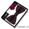 Conjunto de Tres Piezas para Hombre: Pajarita, Pañuelo Cuadrado, Broche en una Caja de Regalo para Boda, Padrinos de Boda, Traje, Decoración de Camisa, Pajarita, Corbata Mariposa