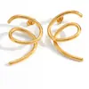 Pendientes Transfronterizos de Acero Inoxidable con Líneas Espirales y Formas Geométricas, Moda Estilo Ol, Diseño Sencillo, Pendientes Chapados en Oro de 18 Quilates