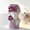 Jiahuimei Retrato Floral en Relieve Vela de Aromaterapia Molde de Silicona DIY Cilindro Floral Piedra Difusora de Aromaterapia Hecha a Mano