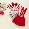 Ins Roupa de Macacão Fart Hayi com Fivela Aberta e Gravata Borboleta para Meninos de Natal Conjunto de Duas Peças Terno de Cavalheiro Infantil