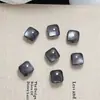 Cuentas Cuadradas Gruesas con Degradado Negro y Plateado de Alta Gama, Cuentas con Agujero Pasante Ojo de Gato, Materiales para Cadena de Teléfono, Llavero y Joyería DIY