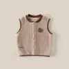 Colete de Proteção para Barriga e Costas Classe A para Bebê Outono e Inverno Colete Espessado com Forro de Lã para Bebê Colete sem Mangas para Crianças Top Quente