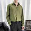Camisa negra hombre manga larga estilo coreano moderno guapo dk hombre casual estilo Hong Kong estilo japonés estilo perezoso sin planchado camisa blanca