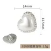 Botones de perla con forma de corazón, estilo francés, suaves, cosidos a mano, con bordes de cuentas doradas y plateadas, botones de perla con forma de corazón, accesorios para ropa de mujer, botones de metal