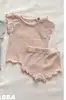 ¡Conjunto Suave y Cómodo! Ropa Infantil Nueva Estilo Coreano 26 Conjunto de Dos Piezas Color Sólido de Verano para Bebés Niñas