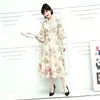 Vestido A-line Holgado de Manga Media y Cuello Redondo con Estampado Floral Retro Nuevo 2026, Estilo Suave y Elegante, Versátil para el Uso Diario