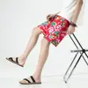 Verano 2025 Nuevo Estilo Estilo Chino Pantalones Cortos Casuales para Hombre Bloque de Color Florales Algodón y Lino Holgados Tela de Flor Grande del Noreste Pantalones de Moda para Hombre