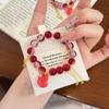 Pulseira Popular da Série Floral Carmesim Estilo Chinês, Coroa Doce Vermelha, Presente Ins de Alto Nível para Pulseira de Namorada