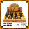 Árvore Tocada Fantasma Halloween Lâmpada LED Iluminada, Ornamento Decoração de Tocos de Árvore com Rosto de Fantasma Assustador