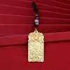 Fábrica de Origem Latão Vintage Qilin Cem Bênçãos Símbolo Boa Sorte Paz Pixiu Placa Pendurada Chaveiro Chinês Pessoal