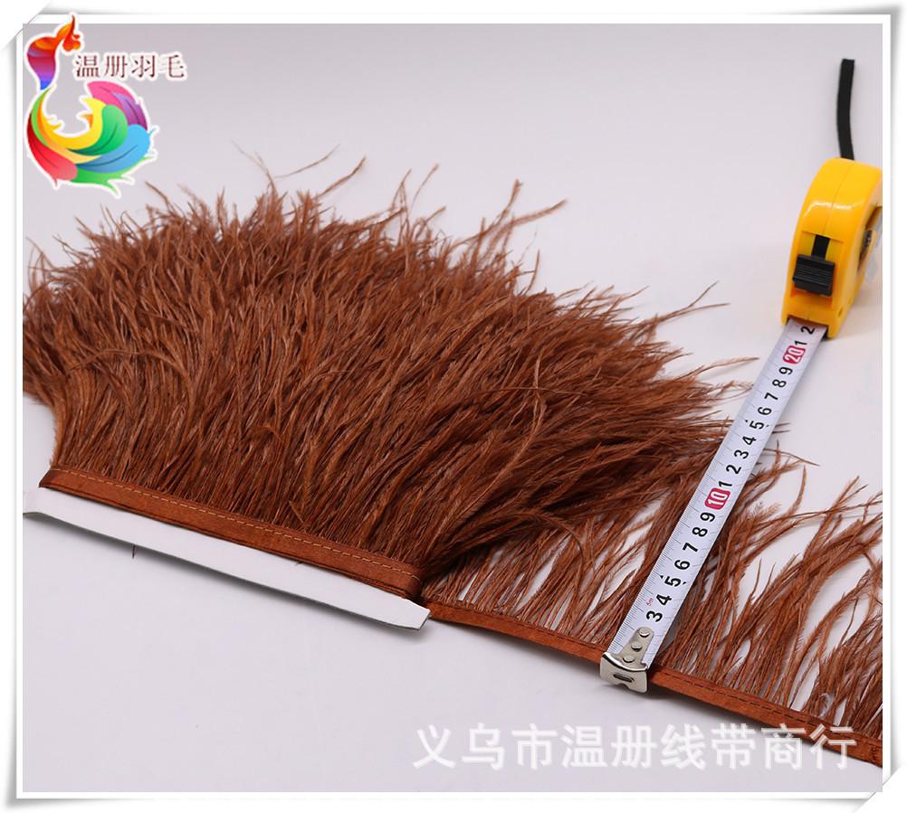 29 coffee ostrich feather frin