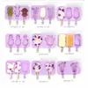 Molde de Silicona para Helado Estilo Dibujos Animados Molde Casero para Helado con Tapa y Palito Integrado DIY Incluye 50 Palitos