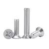 Tornillos de Acero Inoxidable 304 Plateados, Cabeza Plana Phillips, Tornillos de Máquina Avellanados, Tornillos Pequeños Completamente Roscados M2-M10 Venta al por Mayor
