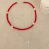 Lujo Ligero Nicho Gama Alta Cadena para Clavícula con Lazo de Piedra Natural Moda Diseño Versátil Elegante Collar de Cuentas de Vidrio