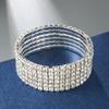 Venta caliente transfronteriza 123456 filas pulsera elástica pulsera novia todo partido incrustado de diamantes pulsera totalmente de diamantes venta al por mayor
