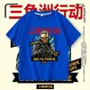 Camiseta de Manga Corta para Niños Estampado Delta Action Game para Niños Verano Algodón Cuello Redondo Top Casual para Bebé