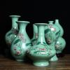Vaso de cerâmica ornamentos sombra azul esmalte ouro lótus pequeno vaso jingdezhen flor inserção sala estar decorativo cerâmica presente