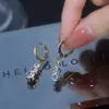 Nuevos Pendientes de Borla de Zirconia Super Brillantes de Alta Gama para Mujer, Pendientes de Moda Trendy de Lujo Ligero con Temperamento Adelgazantes para el Rostro