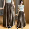 Calça-Saia Plissada com Caimento e Cintura Alta Elástica Amarrada - Novo Estilo Verão 2026 com Design Único e Toque Elegante para Mulheres