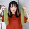 Peluca de color teñido de oreja colgante almohadilla de cabello liso de una pieza seda mate de alta temperatura peluca sin costuras mujeres Venta al por mayor