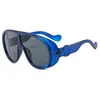 Gafas de sol personalizadas de borde grueso transfronterizas de una sola pieza Gafas de sol europeas y americanas integradas de PC 366 para hombre y mujer de montura grande de colores