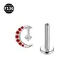 Liga de Titânio F136 Lua Nova Lábio Unha Aobao Dentes Internos Lábio Unha Arco Flor Triangular Strass Multi-estilo Anel de Lábio