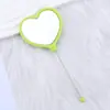 Nuevo Espejo de Maquillaje de Mano con Forma de Corazón Espejo de Corazón Creativo DIY con Perlas Espejo de Maquillaje de Plástico Portátil de una Cara Venta al por Mayor