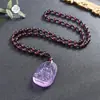 Colgante de Amatista Amatista Morada Ocho Deidades Guardianas Colgante de Guanyin de Mil Brazos Collar de los Doce Signos del Zodiaco Joyería al por Mayor