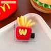 Broche de tela con simulación creativa de papas fritas, horquilla para el cabello para niñas, divertidos accesorios para el cabello con comida y juegos, alfileres para mochilas para amantes de las novias.