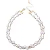 Una Cadena de Perlas Geométricas de Moda con un Diseño Multicapa, un Elegante Collar para Mujer, Adecuado para Reuniones Diarias y Festivales