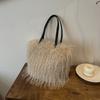Bolso de mano de felpa con un solo hombro para mujer, de gran capacidad, elegante, para otoño e invierno, modelo nuevo 2026, transfronterizo