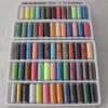 Dongguan linha de costura doméstica de cor fixa, pequeno eixo 402, linha de costura DIY em caixa, 39 cores, linha de costura atacado