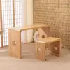 Mesa e Tamboretes Guqin Feitos de Madeira Maciça de Paulownia Queimada, Mesa de Caligrafia Chinesa Zen, Mesa de Chá Estilo Antigo, Mesa e Tamboretes Guqin de Ressonância