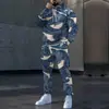 2025 Sudadera con capucha informal holgada nueva tendencia cruzada de comercio exterior europeo y americano Temu Conjunto de sudadera y pantalones de chándal para hombre